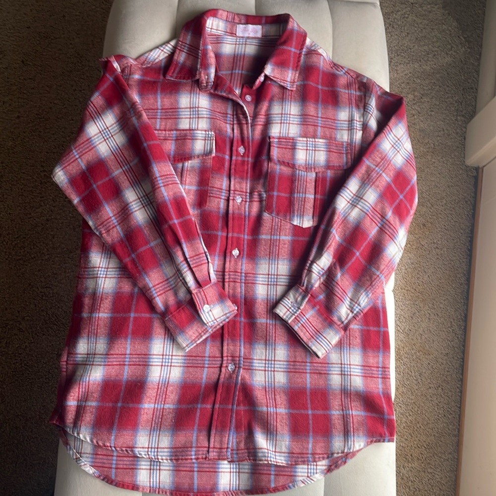 Pink Lily flannel shirt size M